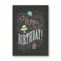 Chalkboard Wish Birthday Card - White Unlined Envelope